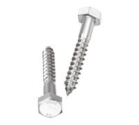 Unifizz 5 Pcs Hex Lag Screws, M10 x 70mm 304 Stainless Steel Wood Bolts, Half Thread Self-Tapping Screws for Timber and Decking, Heavy Duty Fasteners