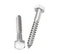 Unifizz 5 Pcs Hex Lag Screws, M10 x 80mm 304 Stainless Steel Wood Bolts, Half Thread Self-Tapping Screws for Timber and Decking, Heavy Duty Fasteners