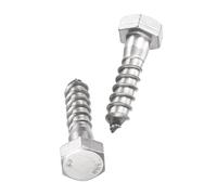 Unifizz 5 Pcs Hex Lag Screws, M12 x 50mm 304 Stainless Steel Wood Bolts, Half Thread Self-Tapping Screws for Timber and Decking, Heavy Duty Fasteners