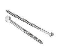 Unifizz 5 Pcs Hex Lag Screws, M8 x 130mm 304 Stainless Steel Wood Bolts, Half Thread Self-Tapping Screws for Timber and Decking, Heavy Duty Fasteners