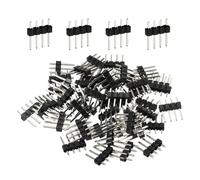 Unifizz 50 Pcs 2.54mm Pitch Straight Single Row Male Pin Header 4 Pin Copper Connector Strip for PCB Board Prototyping
