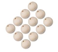Unifizz 6Pcs 50mm Natural Round Wooden Beads with 8mm Holes, Unfinished Smooth Wood Spacer Beads for DIY Crafts, Jewellery Making, Home Decor & Party Decoration