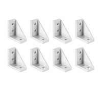 Unifizz 8 Sets T Slot Aluminium Extrusion Corner Brackets, 38x38x18mm Angle Connector for 2040 Series Aluminum Profile Extruded Frame Silver