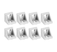 Unifizz 8 Sets T Slot Aluminium Extrusion Corner Brackets, 42x42x43mm Angle Connector for 4545 Series Aluminum Profile Extruded Frame Silver