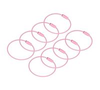 Unifizz 8Pcs Steel Wire Keychain Cable, 4"/150mm Durable Large Key Rings Key Chain for Luggage, Tag & DIY Accessories,Pink