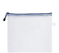 Unifizz A3 Plastic Wallets, Zip Lock Bags Waterproof Clear File Folder Document Mesh Zipper Bag Storage Pouch for School Office Homework Travel, 44 x 31cm, White, 1pcs