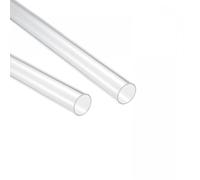 Unifizz Acrylic Tube Clear Plastic Pipe Round Rigid Tubing 18mm ID 20mm OD 10" for Lighting, Models, Plumbing, Crafts 2pcs