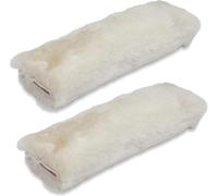 Unifizz Australian Sheepskin Seat Belt Covers - Pack of 2 Hypoallergenic, Ultra Soft Shoulder Seatbelt Covers for All Ages, Vehicle Types, Models & Backpack Straps (Pearl)