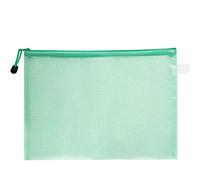 Unifizz B8 Plastic Wallets Folder, Zip Lock Bags Waterproof Clear Mesh Zipper Pouch Document Bag Office School Storage Pouches for Business Receipts Organization, 13 x 10cm, Green, 1pcs