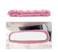 Unifizz Car Rearview Mirror Cover,Pink Automotive Interior Elastic Comfortable Rear View Mirror Protector Decorative Accessories for Girls Women Man Gift,Universal for Vehicles,SUV,Truck,RV,Car