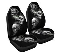 Unifizz Car Seat Cover, Seat Protector Skull Skeleton Breathable Car Backrest Cover Cars Interior Decor Compatible for Car Truck SUV Van (2 Seat)