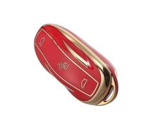 Unifizz Car Silicone Smart Key Fob Case Cover Key Fob Shell Protector Keyless Red for Tesla Model X