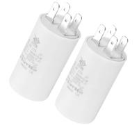 Unifizz CBB60 2uf Run Capacitor,2Pcs AC 450V 4 Pins 50/60Hz Double Insert Cylinder Bottom Motor Start Capacitor for Air Conditioning,Water Pump,Fan 50x30mm