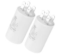 Unifizz CBB60 4uf Run Capacitor,2Pcs AC 450V 4 Pins 50/60Hz Double Insert Cylinder Bottom Motor Start Capacitor for Air Conditioning,Water Pump,Fan 50x30mm