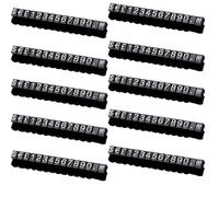 Unifizz Digital Price Tag, 5mm Height Counter Commodity Price Label Tag, £ € $ Arabic Number Price Display Board, Black Base White Word 10 PCS
