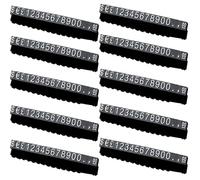Unifizz Digital Price Tag, ABS Counter Commodity Price Label Tag, £ € $ Arabic Number Price Display Board, Black Base White Word 10 PCS