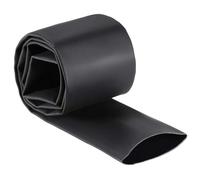 Unifizz Heat Shrink Wrap Tubing for Fishing Rod Grips Handle 2"(50mm) Dia 82mm Flat Width 3:1 Ratio Shrinkable Tube Cable Sleeve 3.3ft - Black