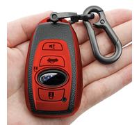 Unifizz Key fob Cover case with Keychain for Subaru,4-Buttons Soft TPU Key case/Skin,fit for BRZ Legacy Outback Ascent Crosstrek Forester WRX Remote Key Vehicle Accessories(Red)