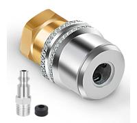Unifizz Lock On Air Chuck Brass Open Flow Straight Locking Air Chuck Quick Connect 1/4'' FNPT Tire Chuck for Pressure Gauge Tire Inflator Compressor Accessories