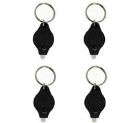 Unifizz Mini UV Light Keyring Money Checker, Spot Fake Counterfeit Polymer & Paper Bank Note Detector, Keychain Key Ring Light Torchl, Black, 4 Pcs