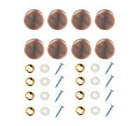 Unifizz Mirror Screws, 10mm Copper Mirror Nails with Decorative Caps, Brass Mirror Covers Hardware and Rubber Washer for Bathroom Wardrobes Mirror Panels Table, Red Bronze, 8pcs