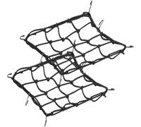 Unifizz Motorcycle Cargo Net,2Pack 12"x12",Heavy Duty Bungee Net Stretches to 24"x24",Gear Helmet Luggage Thicken Netting with 3"x3" Small Mesh & 6 Adjustable Metal Hooks for Motorcycle, Bike,ATV