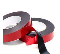 Unifizz PE Foam Double Sided Adhesive Tape Sponge Mounting Tape 0.5mm Thick 10m Length 20mm Wide Red Film Sticker Foam Glue Strip Sealing for Indoor Outdoor and Home Office Decor, Black 2 Rolls