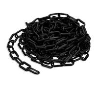 Unifizz Plastic Chain 6mmx12.5M Plastic Chains Links Warning Safety Parking Space High Visibility Black Chain Barriers for Traffic,Crowd Control,Queue Line,Gate,Fence