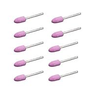 Unifizz Red Corundum Flint Polishing Head Dia 5mm Shank Dia 3mm, red Corundum Felt Grinding Bits Bullet Shape Grinder Head Polishing Watch Jewelry Rotating Tool Accessories, 10pcs