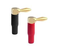 Unifizz Right Angle Banana Plugs 24K Gold Plated 90 Degree Dual Screw Locking Speaker Connector for Speaker Wire, Home Theater, Wall Plate, Audio/Video Receiver and Sound Systems(12 Pairs/24 Pcs)