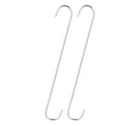 Unifizz S Hooks 12inch/300mm Extra Long Heavy Duty Metal Hanging Hooks, 6Pcs Steel Hangers for Indoor Outdoor Use in Garden, Closet, Workshop, Kitchen, Silver
