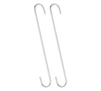 Unifizz S Hooks 12inch/300mm Extra Long Heavy Duty Metal Hanging Hooks, 6Pcs Steel Hangers for Indoor Outdoor Use in Garden, Closet, Workshop, Kitchen, Matt Silver