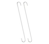Unifizz S Hooks 16inch/400mm Extra Long Heavy Duty Metal Hanging Hooks, 2Pcs Steel Hangers for Indoor Outdoor Use in Garden, Closet, Workshop, Kitchen, Matt Silver