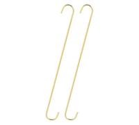 Unifizz S Hooks 16inch/400mm Extra Long Heavy Duty Metal Hanging Hooks, 2Pcs Steel Hangers for Indoor Outdoor Use in Garden, Closet, Workshop, Kitchen, Gold