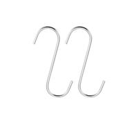 Unifizz S Hooks 4inch/110mm Extra Long Heavy Duty Metal Hanging Hooks, 2Pcs Steel Hangers for Indoor Outdoor Use in Garden, Closet, Workshop, Kitchen, Silver