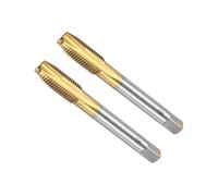 Unifizz Spiral Point Plug Threading Tap M10 x 1.25, Metric Machine Screw Tap, HSS Titanium Coated Ground Threads H2 3 Flute Thread Tapping Bit for Thread Repair, 2Pcs
