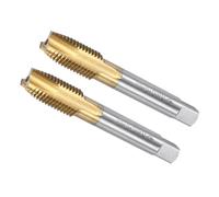 Unifizz Spiral Point Plug Threading Tap M16 x 2, Metric Machine Screw Tap, HSS Titanium Coated Ground Threads H2 3 Flute Thread Tapping Bit for Thread Repair, 2Pcs
