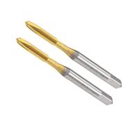 Unifizz Spiral Point Plug Threading Tap M3 x 0.5, Metric Machine Screw Tap, HSS Titanium Coated Ground Threads H2 3 Flute Thread Tapping Bit for Thread Repair, 2Pcs