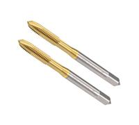 Unifizz Spiral Point Plug Threading Tap M5 x 0.8, Metric Machine Screw Tap, HSS Titanium Coated Ground Threads H2 3 Flute Thread Tapping Bit for Thread Repair, 2Pcs
