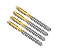 Unifizz Spiral Point Plug Threading Tap M5 x 0.8, Metric Machine Screw Tap, HSS Titanium Coated Ground Threads H2 3 Flute Thread Tapping Bit for Thread Repair, 4Pcs