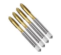 Unifizz Spiral Point Plug Threading Tap M6 x 1, Metric Machine Screw Tap, HSS Titanium Coated Ground Threads H2 3 Flute Thread Tapping Bit for Thread Repair, 4Pcs