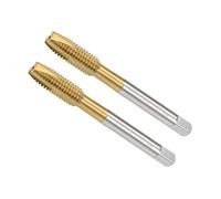 Unifizz Spiral Point Plug Threading Tap M8 x 1.25, Metric Machine Screw Tap, HSS Titanium Coated Ground Threads H2 3 Flute Thread Tapping Bit for Thread Repair, 2Pcs