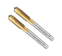 Unifizz Spiral Point Plug Threading Tap M8 x 1, Metric Machine Screw Tap, HSS Titanium Coated Ground Threads H2 3 Flute Thread Tapping Bit for Thread Repair, 2Pcs