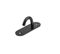 Unifizz Stainless Steel Wall Mount Ceiling Hook 100mm, Opening Hook Heavy Duty Ceiling Hook, Wall Mount Eye Plate Top Hook with Screws, Black 1pcs