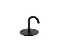 Unifizz Stainless Steel Wall Mount Ceiling Hook 70mm, J-Shaped Hook Heavy Duty Ceiling Hook, Wall Mount Eye Plate Top Hook with Screws, Black 1pcs
