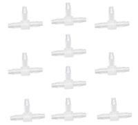 Unifizz T - Piece Hose Equal Paths Tube Accessories,8mm Equal Paths Plastic Hose Tube Connector For Cooling Watering Irrigation, Transparent, 10Pcs