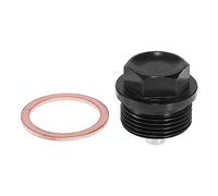 Unifizz Universal 1 Set M24 x 1.5 Magnetic Oil Drain Plug Sump Drain Nut Oil Drain Bolt Screw with Gasket Black