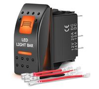 Unifizz UTV LED Light Bar Rocker Switch On Off 5 PIN SPST LED Light Bar Switches w/Orange Backlit 12V 24V Toggle Switches Compatible for Polaris RZR Can-Am ATVs UTVs Cars Trucks RVs