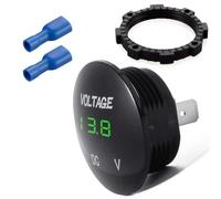 Unifizz Waterproof Voltmeter for Car Motorcycle Auto Truck Campervan - Mini Digital Display Voltage Meter DC 12V-24V Green LED Tester
