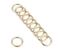 Unifizz Zinc Alloy O Rings 35mm(1.38") ID 3mm Thick Multi-Purpose Welded O Buckles for Bag Straps Belts Macrame Pet Leashes DIY Crafts Gold 20pcs
